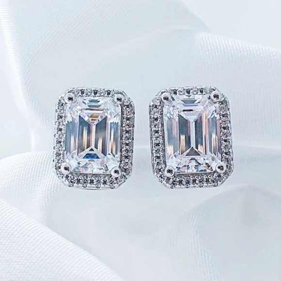 🤍Sterling Silver square stud earrings - Picture 3 of 5